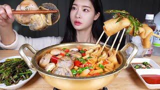 MUKBANG | Spicy Sea Snail Soup (Golbaengi-tang) Fish Cake Skewers, Seasoned Chives! Korean Food