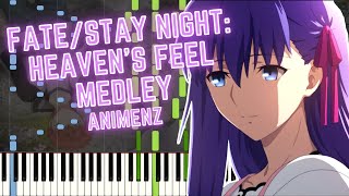 [Animenz] Fate/stay night: Heaven's Feel  Piano Medley - Piano Tutorial || Synthesia
