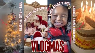 VLOGMAS  | Picutures With Santa, Celebrating My Man's Birthday, Wrapping Gifts + Haul & More.