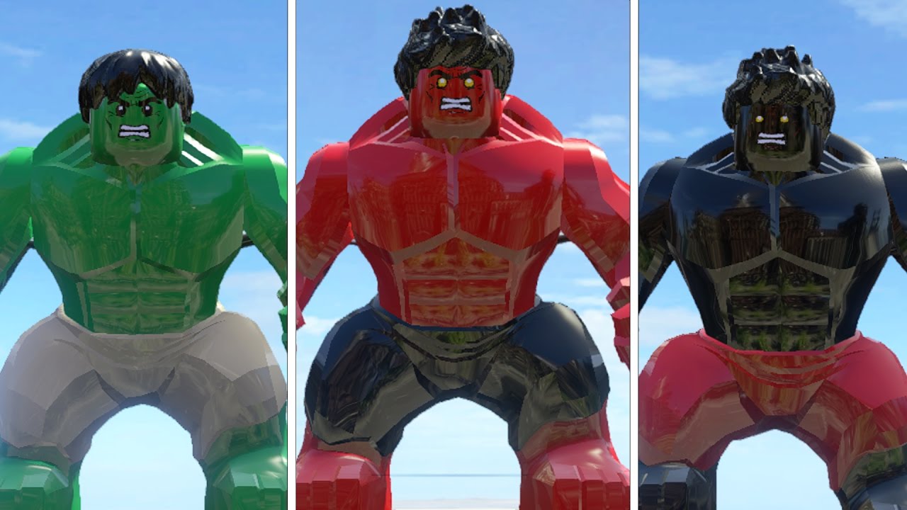 Hulk (Transformation) vs Black Hulk vs Red Hulk - Lego Marvel Super ...