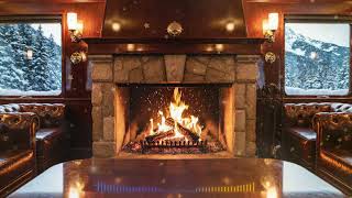 Smooth Jazz Fireplace with Luxury Train Ambience for Relaxation and Study