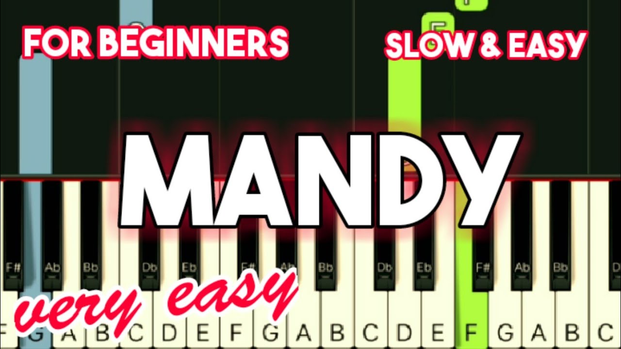 BARRY MANILOW - MANDY | SLOW & EASY PIANO TUTORIAL