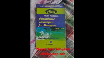 Quantitative Techniques for Managers ( MBA second Semester Students )