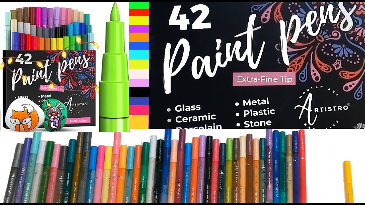 JusArt pennarelli acrilici set 48 colori pennarelli a vernice con punta