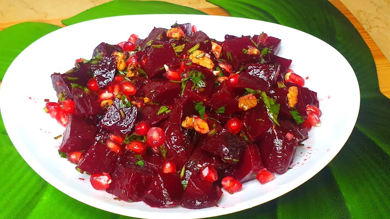 سلطة البطراف أو الشمندر الصحية salade  betterave مع طريقة الصحية لطهي البطراف أو البنجر