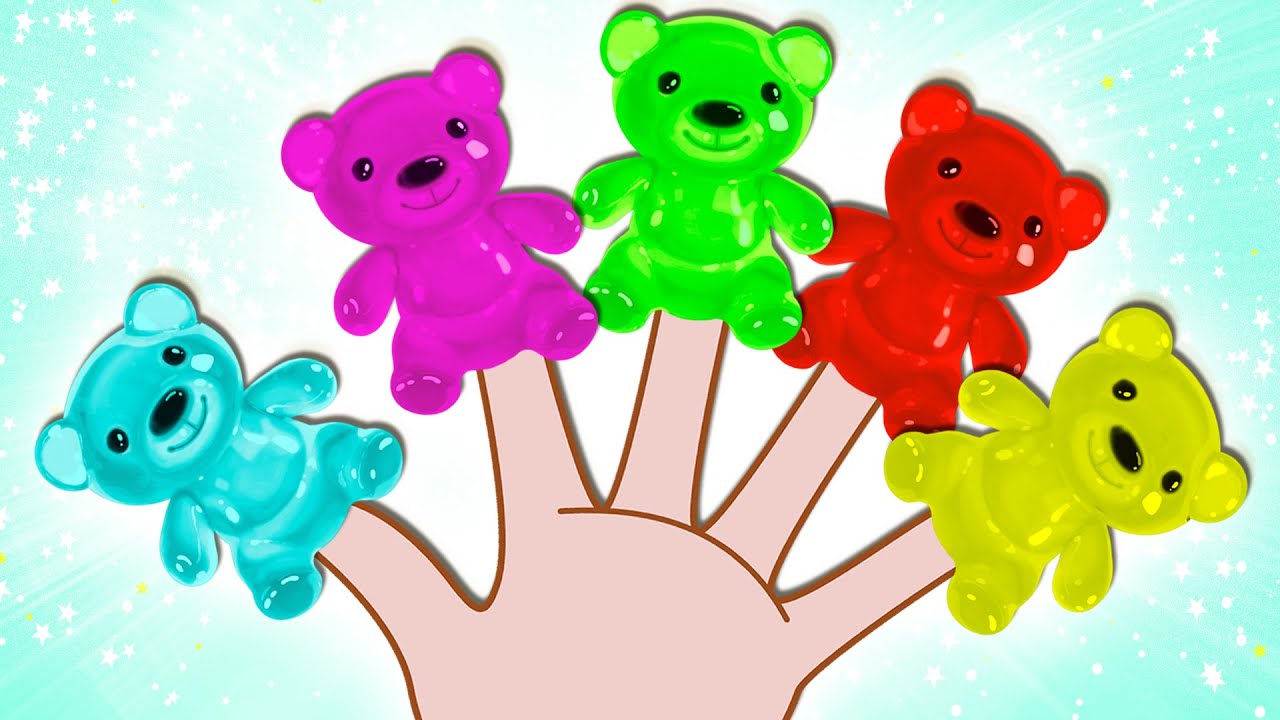 Gummy Bear Finger Family Learn Colors with Surprise Eggs Nursery