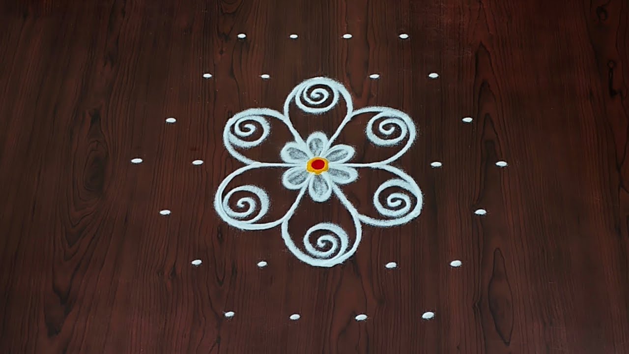 7×4dots easy rangoli|daily muggulu|thipkyanchi,festival rangoli|traditional rangoli#Rang kaa Rangoli