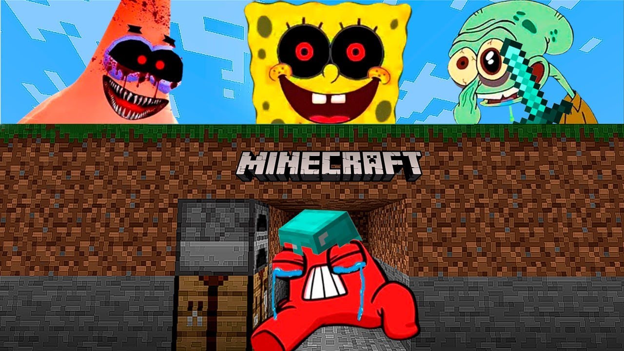 AI Generated Sponge Minecraft Speedrunner vs Hunters