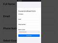 Course Enrollment form #coding #html5css3 #webdevelopment #trending #form