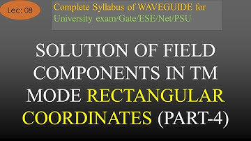 Derivation of Field Component in TM mode of Rectangular Waveguide Part 3|Waveguide|R K Classes|Lec-8
