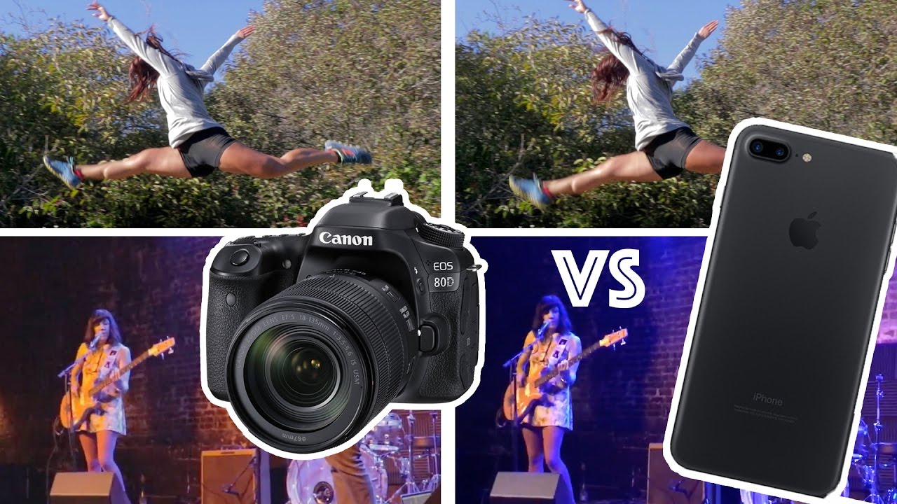 Canon 80D DSLR vs iPhone 7 plus for VIDEO tests - Do you 