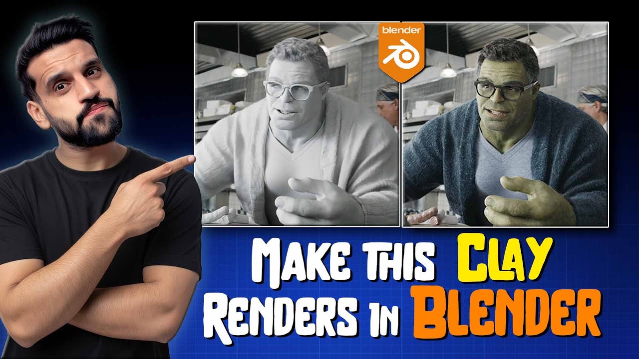 Clay render in blender l Override Material Tutorial l How to make Cool ...