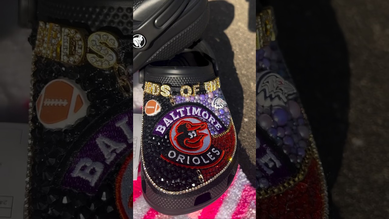 All Blinged Out - Baltimore Birds Custom Bling Crocs 