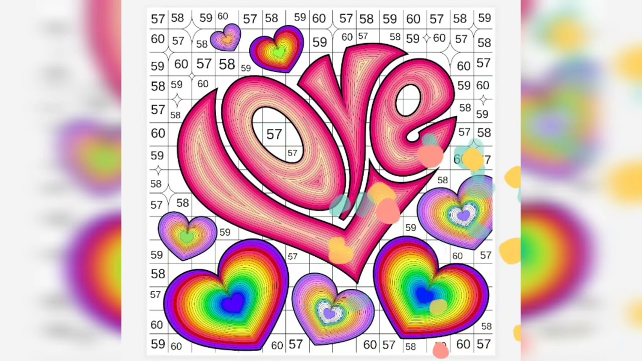 LOVE Hearts Color by Number ❤️🌈 | Satisfying Rainbow Coloring