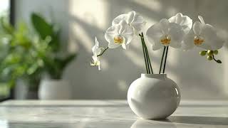Wallpaper TV Art | Luxury White Orchid Vase 🌿 4K Elegant Floral Ambience screenshot 4
