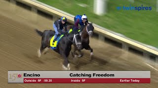 Encino and Catching Freedom 5 furlong workout - April 26