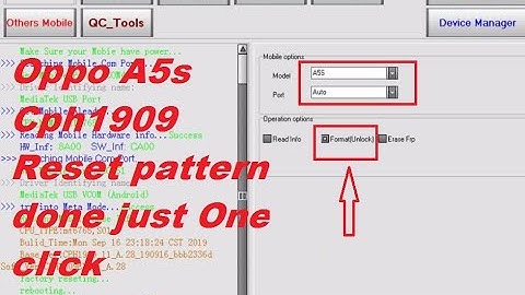 Oppo A5s Cph1909 Reset Pattern done just One Click
