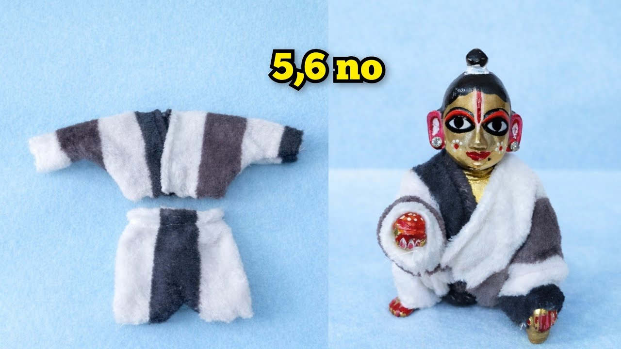 Laddu gopal winter night dress cutting and stitching/ Thakur ji winter night dress 5,6no laddu gopal