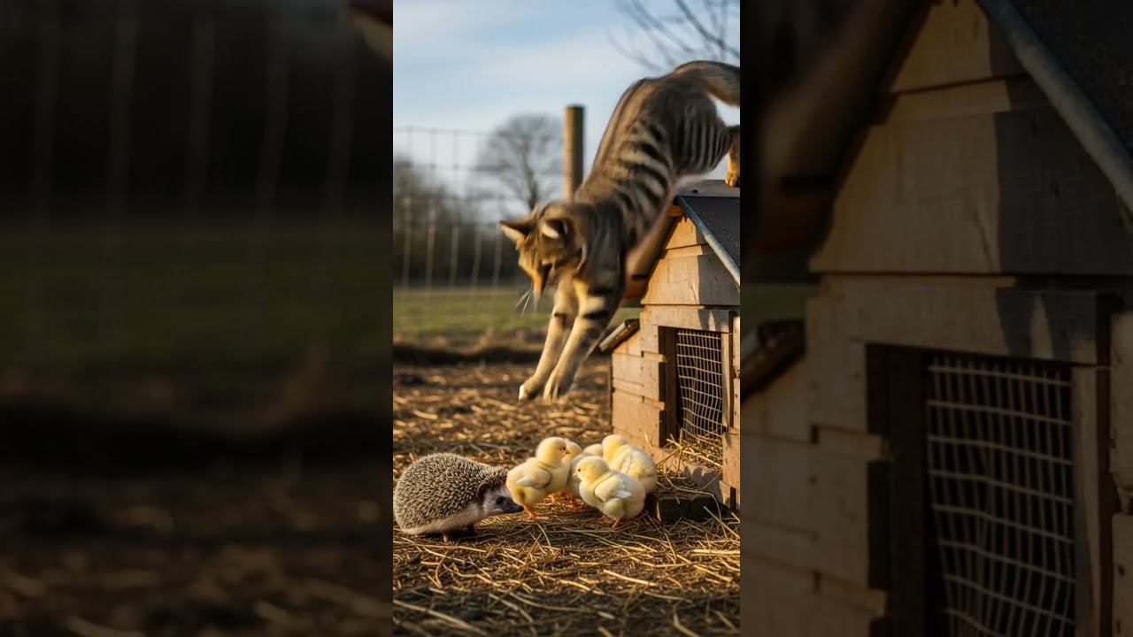 The Cat and the Hedgehog Protected the Chicks Brave Friends Unite 