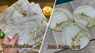 #161 Using Napkins In This Easy Resin Coaster Tutorial! What??