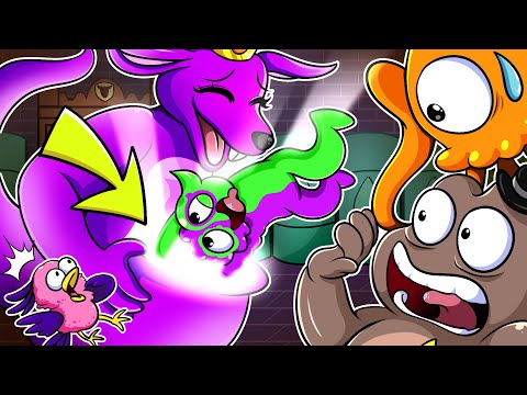 BITTERGIGGLE Fall in Queen Bouncelia's Pouch?!👑 Queen Bouncelia Laugh | Garten Of Banban 4 Animation