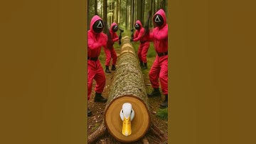 rescue mother duck and ducklings from giant log #animals #funny #shorts