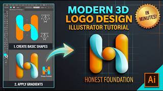 Create a Modern 3D Logo in Minutes! Adobe Illustrator Tutorial screenshot 3