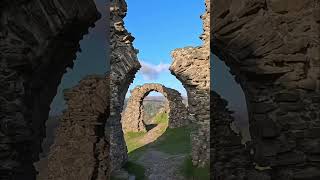 Exploring the epic ruins of Castell Dinas Brân in Wales 🏰⛰️ #Wales #hiddengems #shorts #hiking
