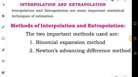 Interpolation and Extrapolation - 01