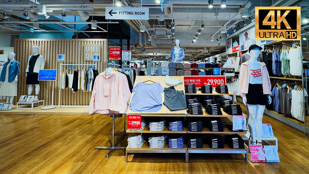 🇰🇷 Откройте для себя UNIQLO KOREA с туром по магазинам в Сеуле [4K Experience]