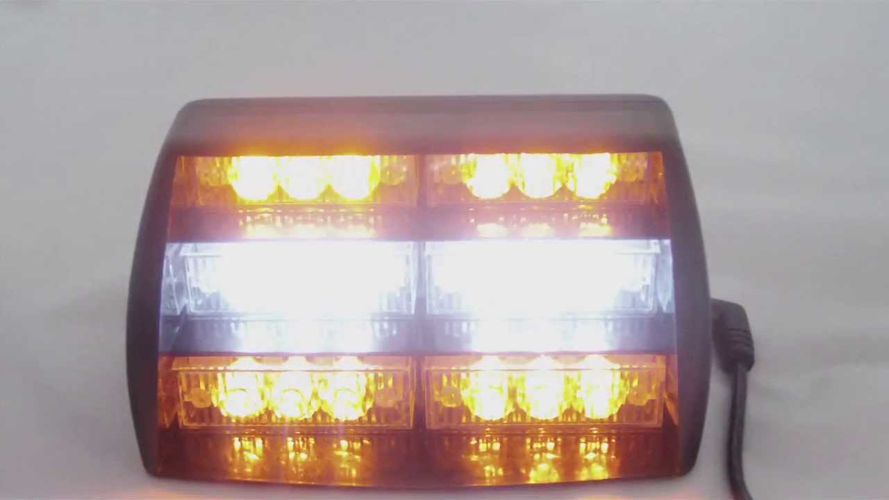 18 LED Strobe Light Beacon Amber and White