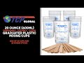 Tcp global 20 ounce 600ml disposable plastic mixing cups  box of 25 cups  25 mixing sticks