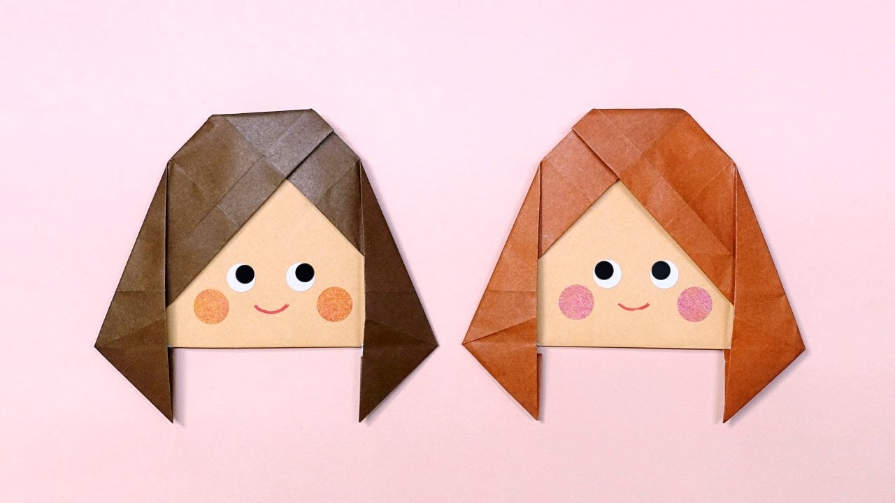 折り紙 女の子の顔 の折り方を音声解説 ともきち Youtube