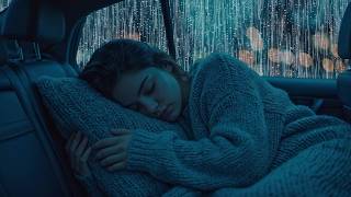 Drift Off Naturally with Heavy Rain and Powerful Thunderstorm Sounds Inside a Cozy Night Car
