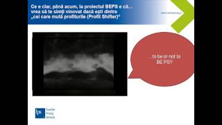 Noua politică fiscală. TO BE OR NOT TO... BEPS?   
Asta e întrebarea în noua ordine fiscală globală. Un scurt film pentru grupurile care vor răspunsuri despre ce va să vie în materie de prețuri de tra