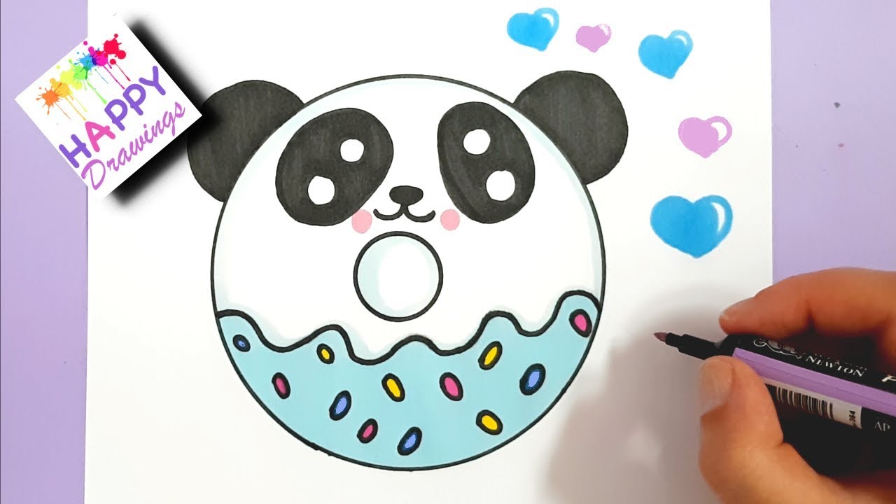 HOW TO DRAW A CUTE PANDA DONUT EASY STEP BY STEP | Doovi