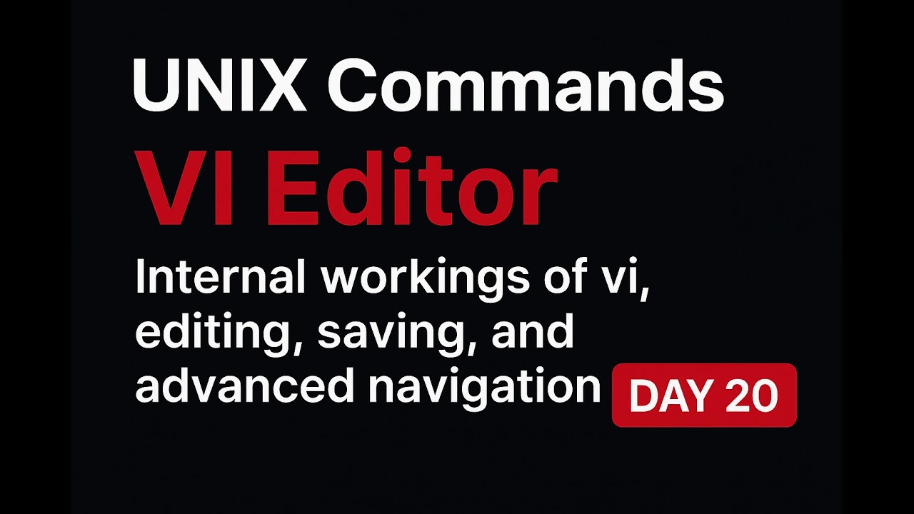Unix Commands — Continuation of VI Editor | Day 20 - YouTube