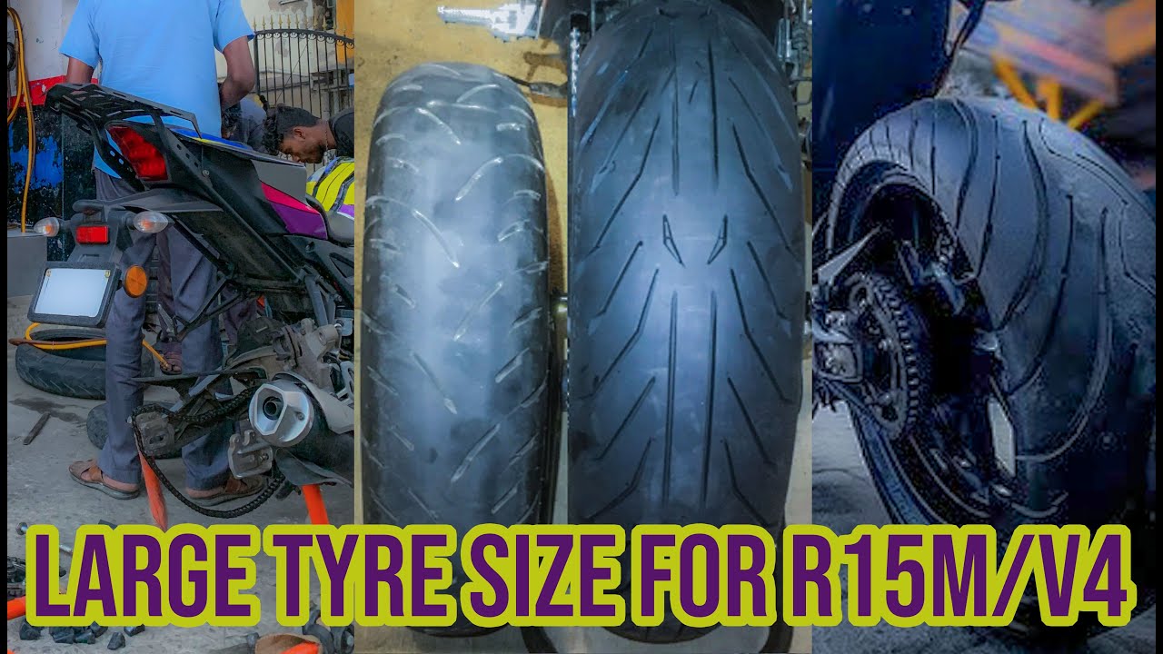 Tyre R14 Vs R15 Using large tyre size for Yamaha R15V4/M | Yamaha Tyre change | Yamaha ...