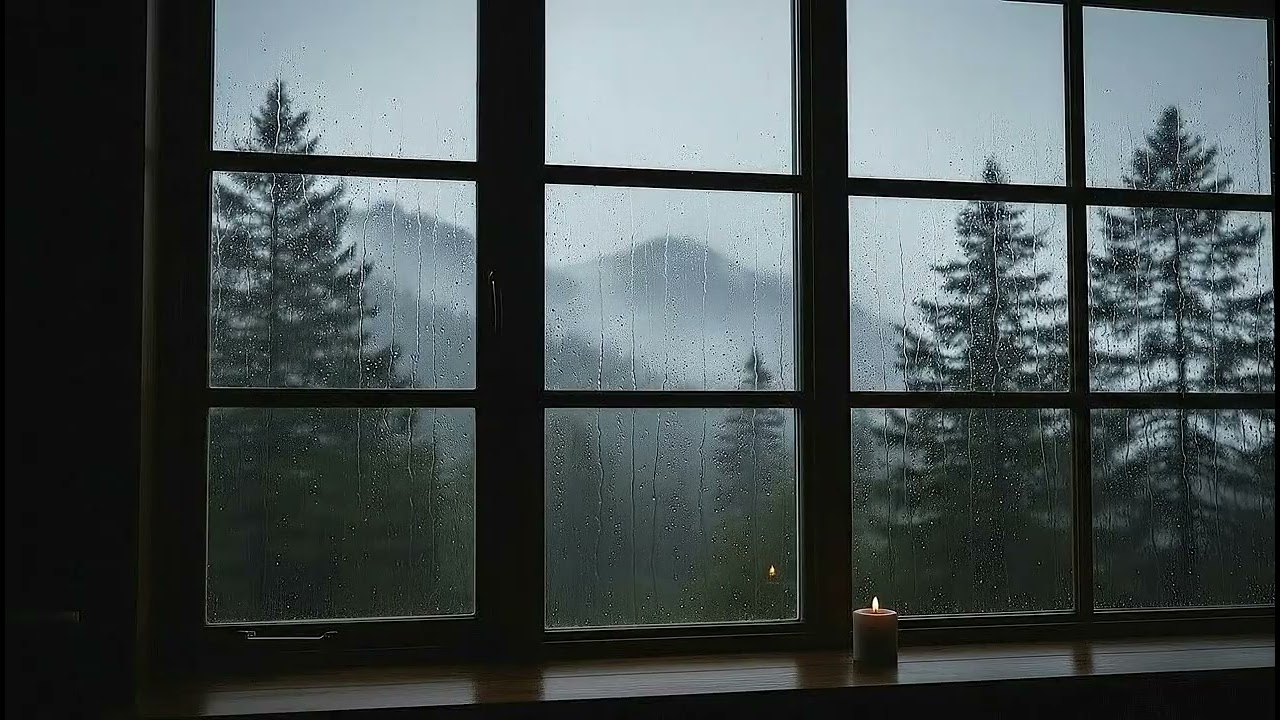 Rain Sound On Window with Thunder SoundsㅣHeavy Rain for Sleep, Study and Relaxation, Meditation