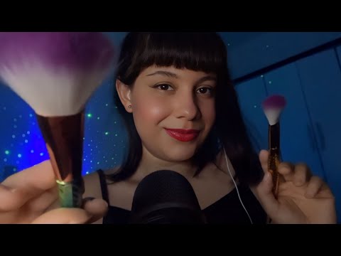 ASMR Pincel na Tela 😴✨ Mouth Sounds & Movimentos Relaxantes (Echo)