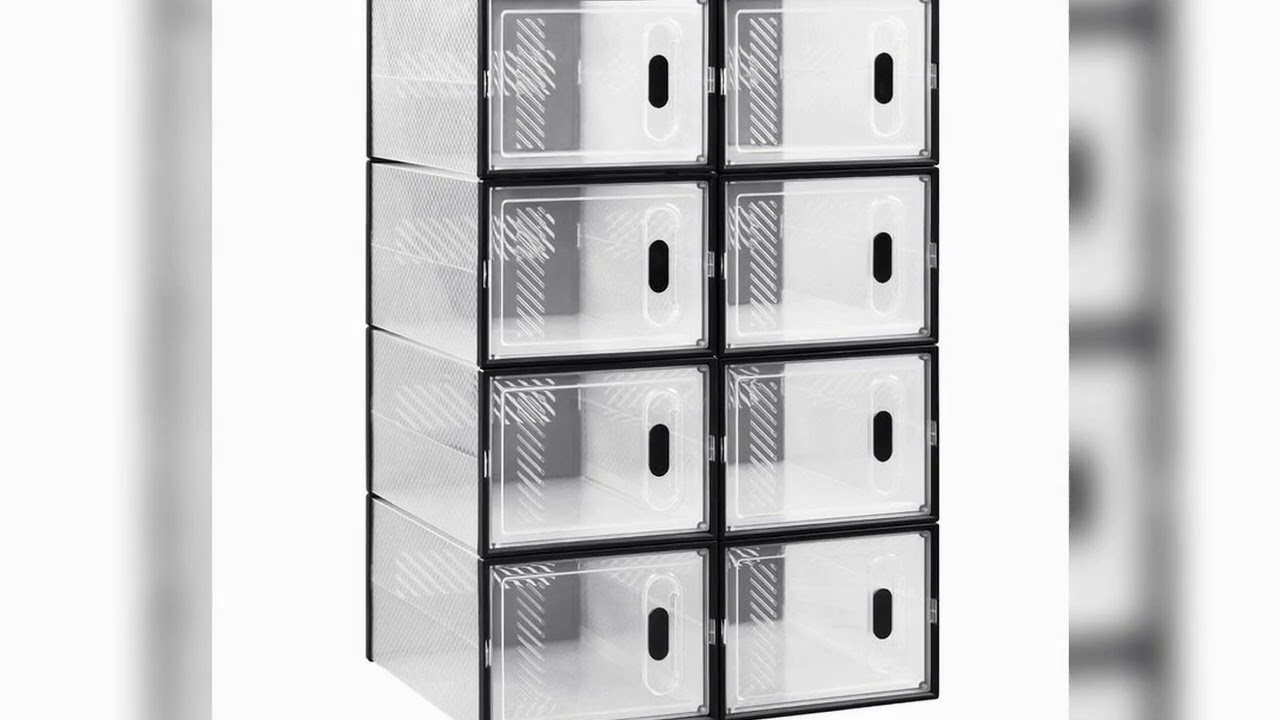 A must-have product! Transparent Black Shoe Storage Organiser 8/12/18pcs Foldable Shoe Cabinet Sta