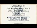 CRIMINAL VIOLATIONS OF CHATTEL MORTGAGE