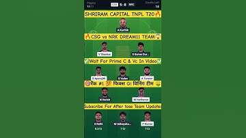 LIVE🔴| CSG Vs NRK DREAM11 PREDICTION | CSG Vs NRK TNPL T20 DREAM11 TEAM | csg vs nrk#viral #dream11