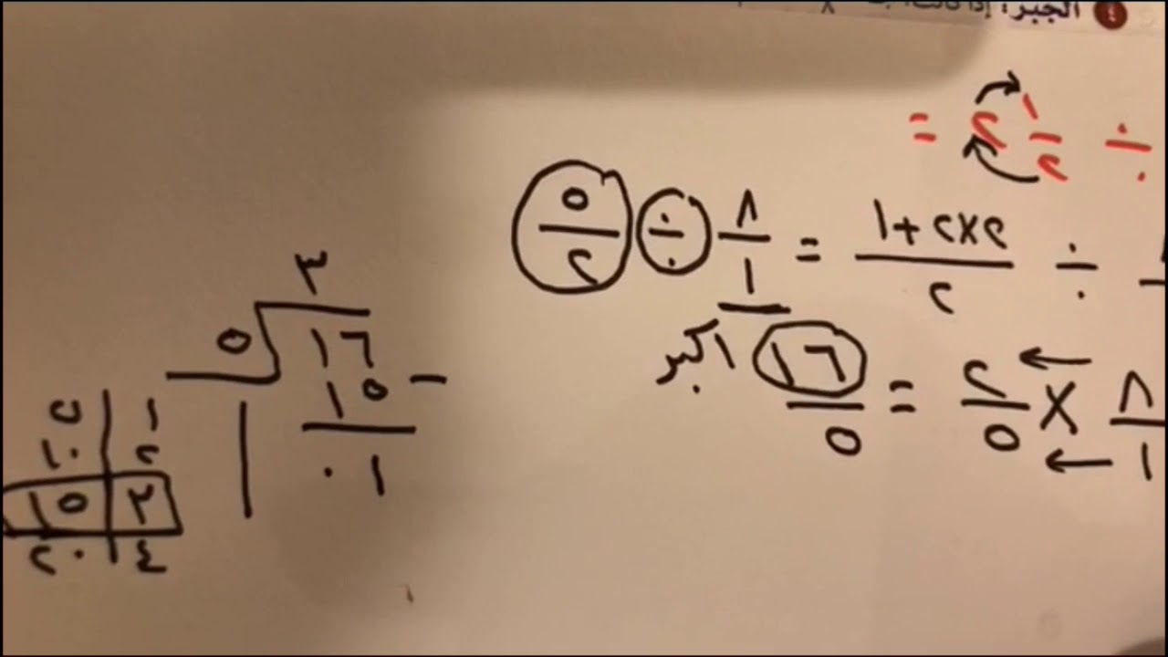 قسمة الأعداد الكسرية للصف السادس الأبتدائي الفصل الدراسي الثاني