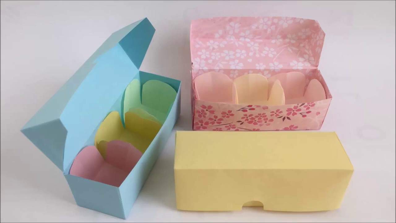 折り紙 花の仕切りカップ入り ふた付きの箱 Youtube