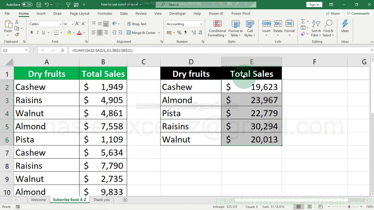 How To Use Sumif In Excel YouTube