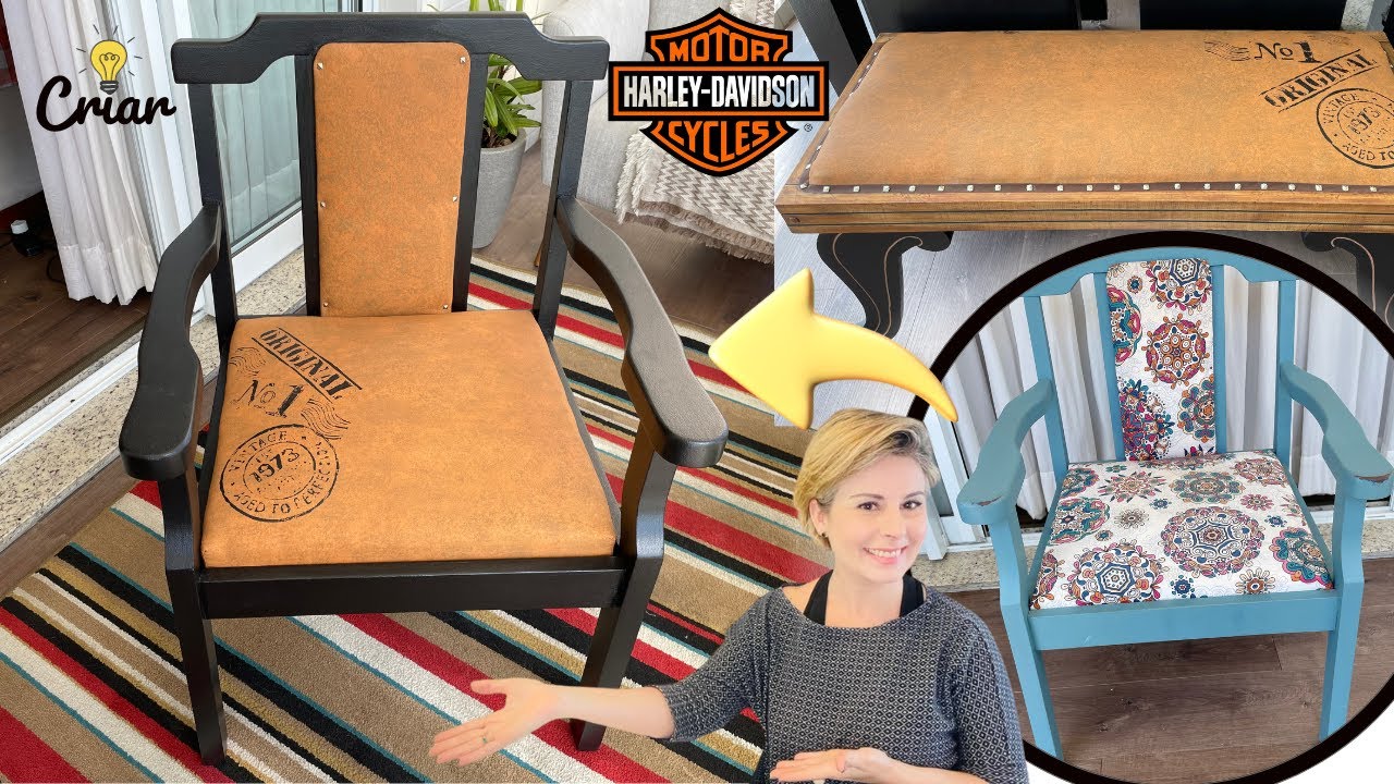 COMO PINTAR TECIDO ESTAMPADO | Decoração Harley Davidson \ Diy