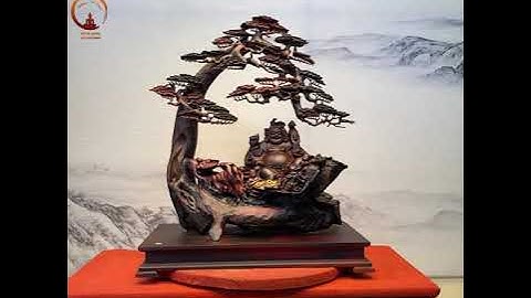 Di Lặc Ngồi Gốc Tùng | Gỗ Trắc Đỏ Đen | Đục Siêu Kỹ