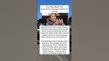 Roy Suryo - Rismon Sianipar - dokter Tifa, Trio Gila