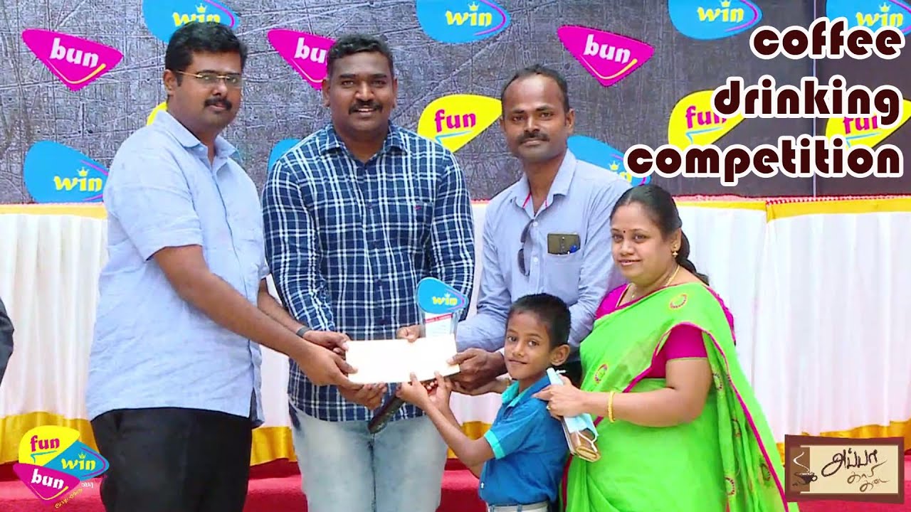 Fun Bun Win Organized, Coffee Drinking Competition, Appa Coffee Shop, Erode